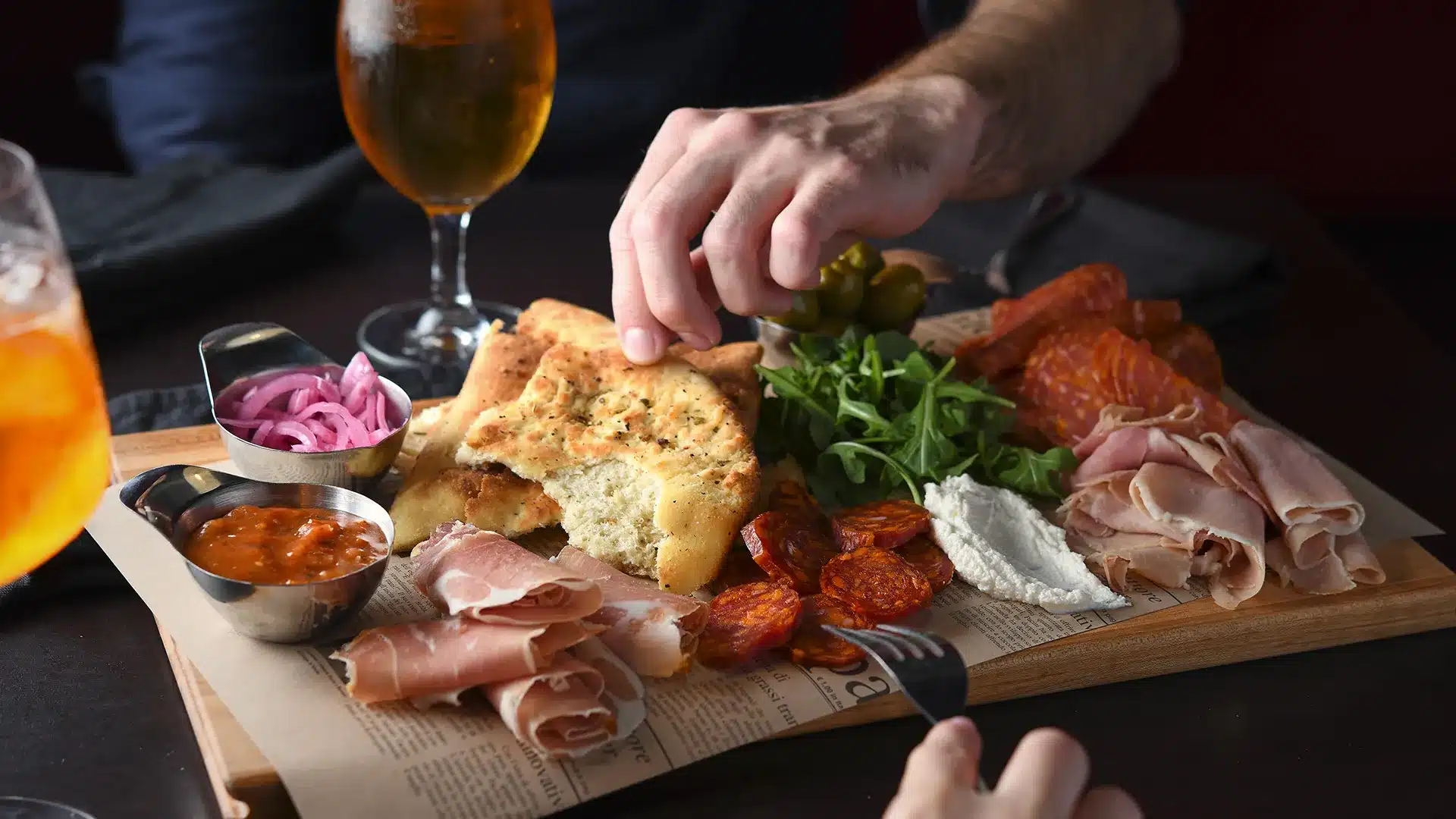 Plate of Italian cured meats served at Pacini.