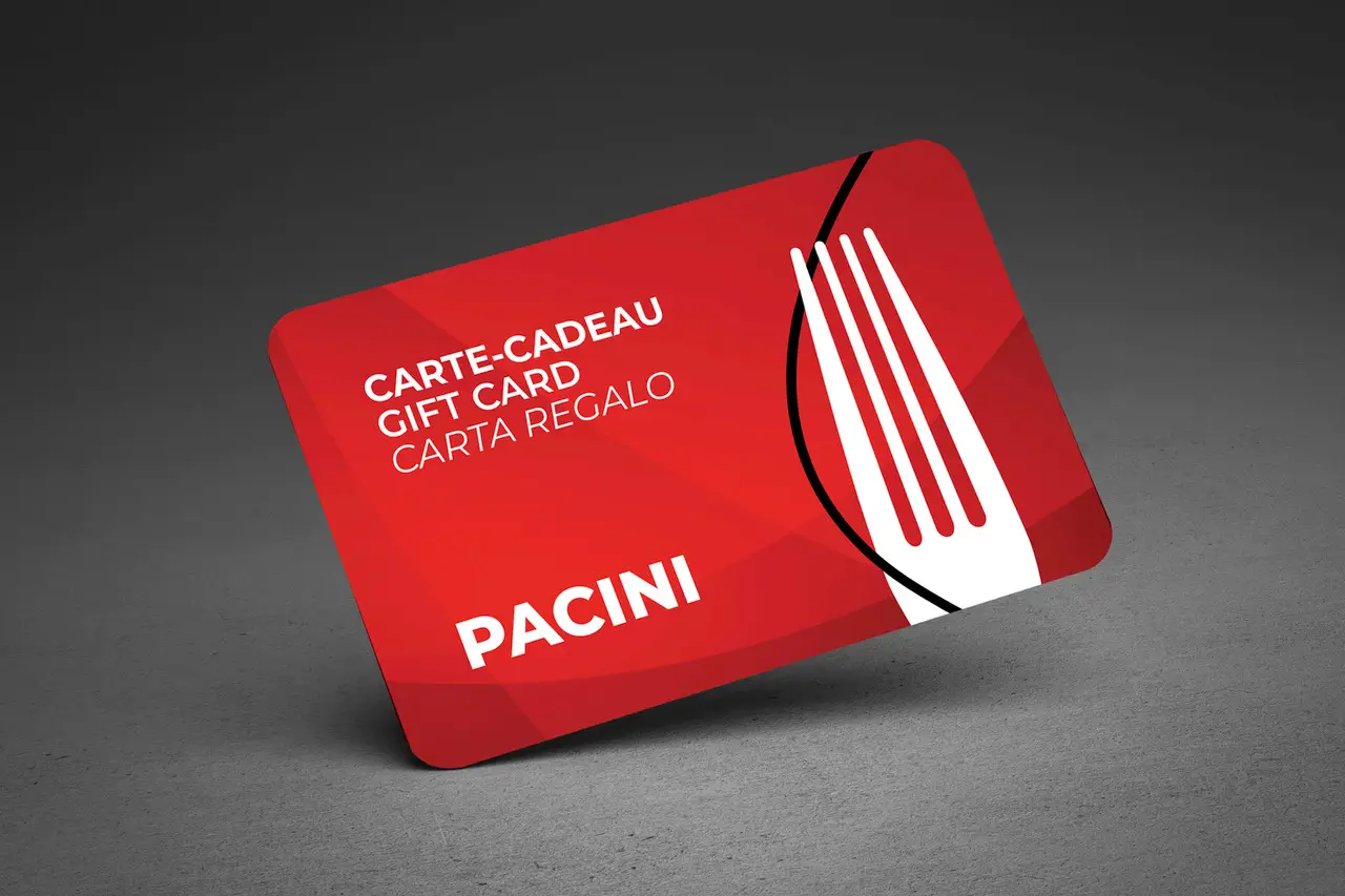 Carte cadeau PACINI Carte cadeau du restaurant PACINI